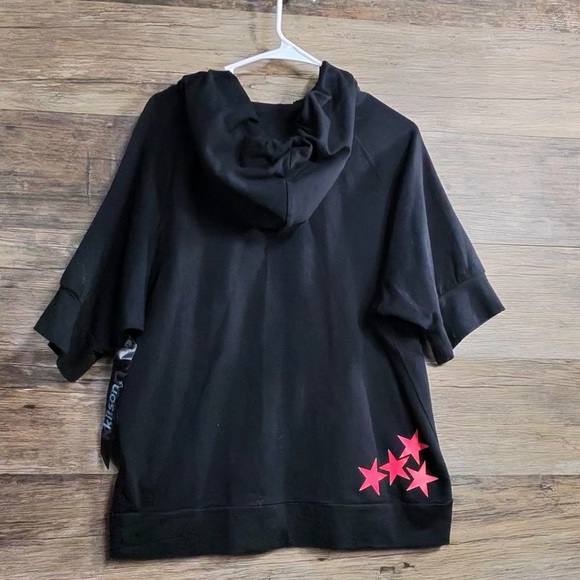 Kitson LA Black Hoodie with Pink Stars and Yellow Text - Picture 8 of 8